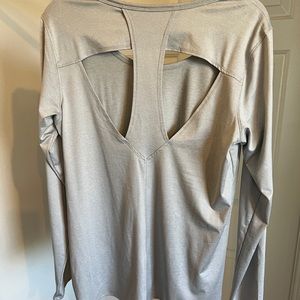 Reebok open back, long sleeve workout top